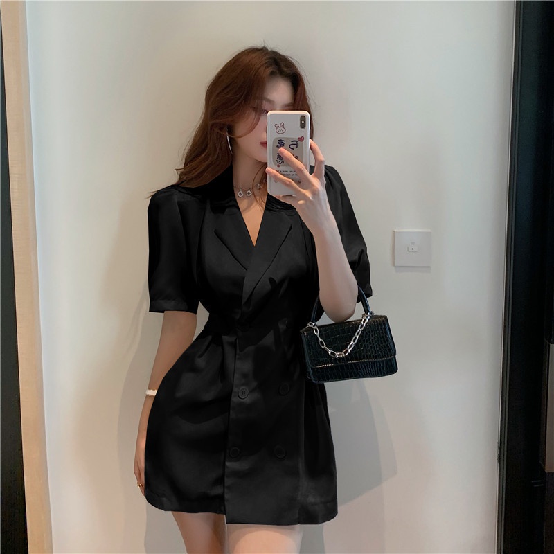 Đầm nữ sơ mi tay ngắn cổ v Emilyshop
