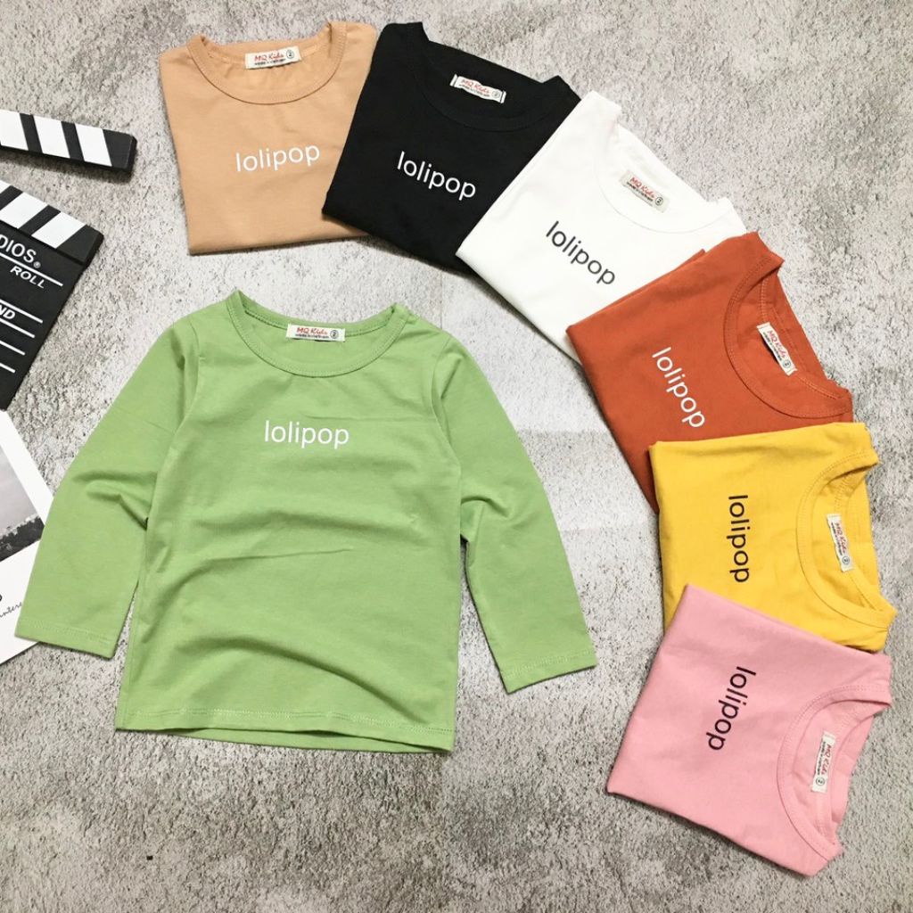 Áo tay dài cho bé cổ tròn thun cotton loại 1 mềm mịn co giãn nhiều cho bé 09-23kg