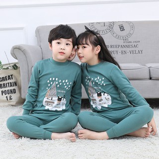 Đồ bộ cotton thu đông kín cổ cho các bé hàng Quảng Châu