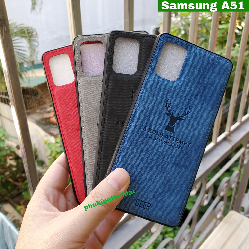 Ốp lưng Samsung A51 vải hươu Deer thời trang cao cấp