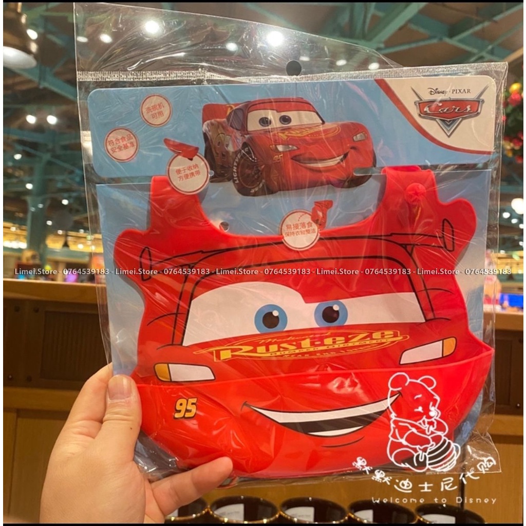 Khăn yếm ăn dặm silicon hình Mickey Minnie Frozen Car Stitch cho trẻ em bé trai gái Disney