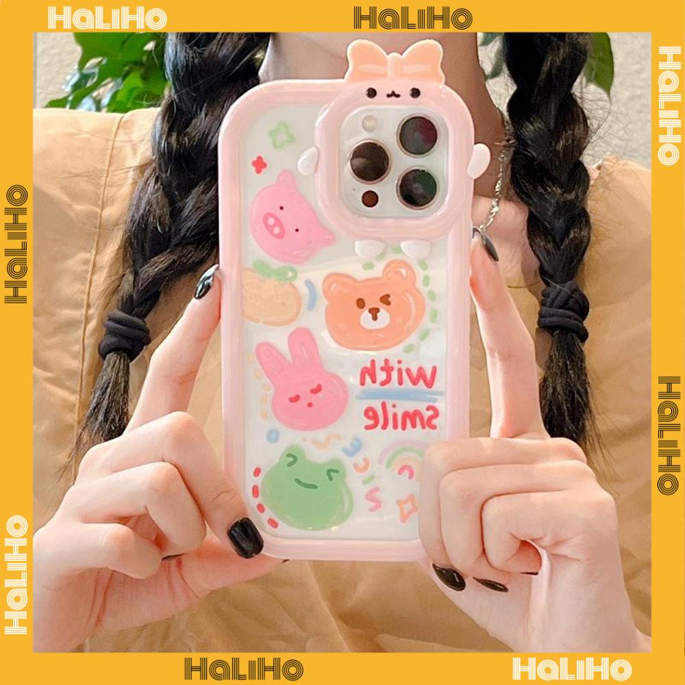 iPhone Case Silicone Soft Case Clear Case Airbag Shockproof Protection Camera Shiny Feel Bear Cartoon Cute Compatible For iPhone 11 Pro Max 13 Pro Max 12 Pro Max 7Plus xr XS Max