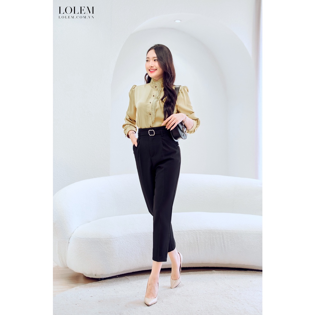 Quần tây baggi công sở hai nút chéo LOLEM QB0080
