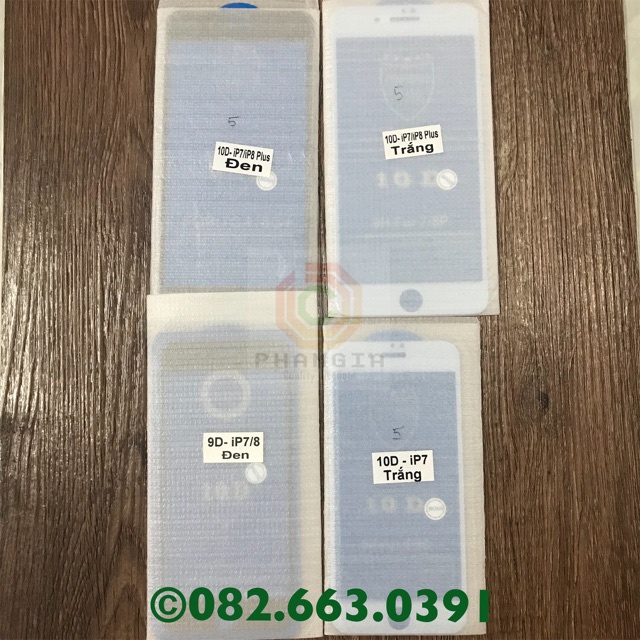 Cường lực iPhone 7/7plus/8/8plus Full keo 10D/Full nano