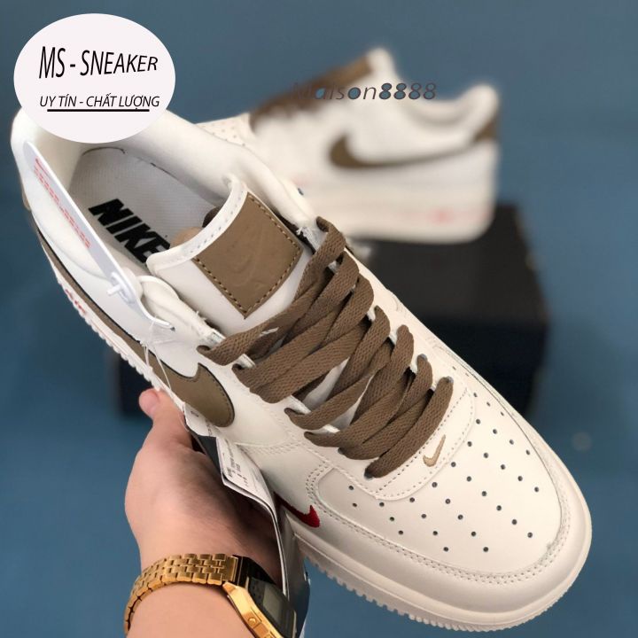 giày af1 vệt nâu [MS-SNEAKER], giày thể thao air foce tích nâu hàng cao cấp full size nam nữ.