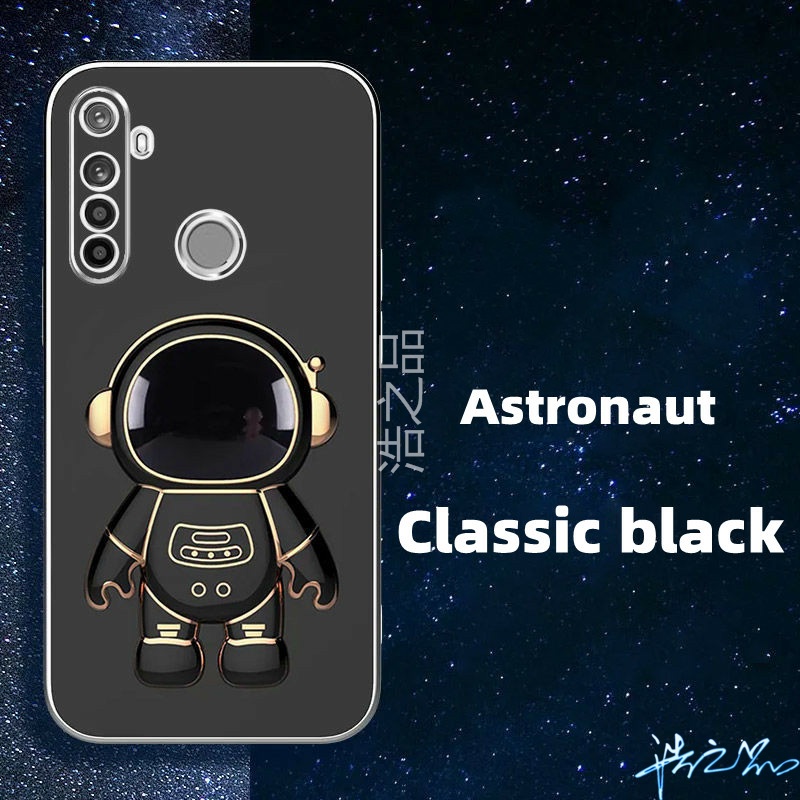 Ốp Điện Thoại Mạ Điện 6D Sáng Tạo Có Giá Đỡ Hình Phi Hành Gia Dành Cho Realme 5 5i 5S Case 6i C3 2022