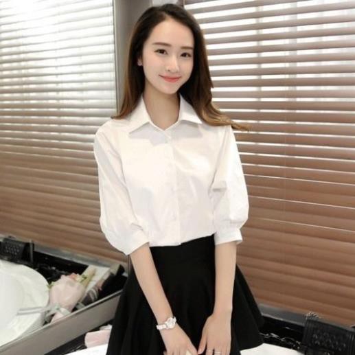 Áo sơ mi trắng nữ kiểu tay lỡ phong cách công sở,  Sơ mi trắng nữ, Áo kiểu nữ sơ mi tay lỡ đẹp - ASM02 | BigBuy360 - bigbuy360.vn