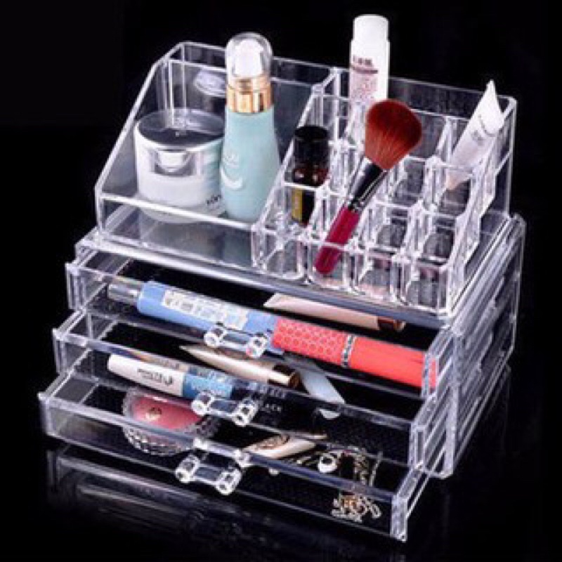 Tủ Nhựa Meca Đựng Mỹ Phẩm, Đồ Trang Điểm 4 Tầng Có Ngăn Kéo