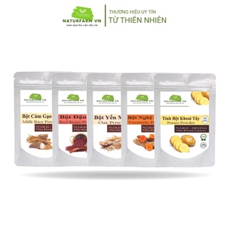 Combo 5 loại bột siêu trắng da : yến mạch 100g & đậu đỏ 100g & cám gạo sữa & bột nghệ & khoai tây handmade