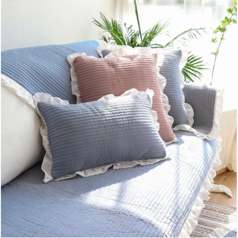 Thảm vải cotton quilt trải phủ sofa có chống trượt