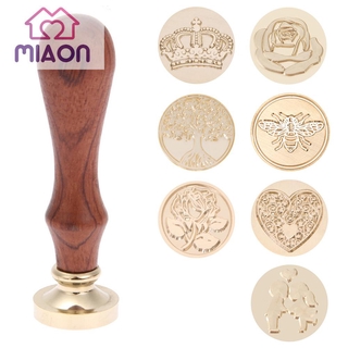 Sáp Gold-plated Brass Head Retro DIY Envelope Wax Seal Stamp Wedding Post Decor