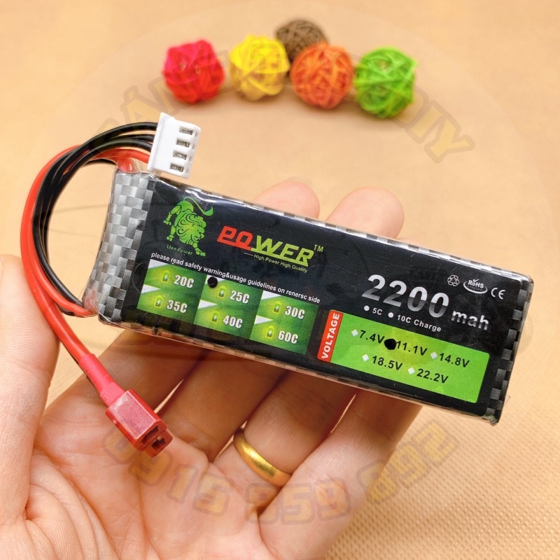 Pin Li-po 3S 2200mAh 25C cho đồ chơi điều khiển từ xa RC