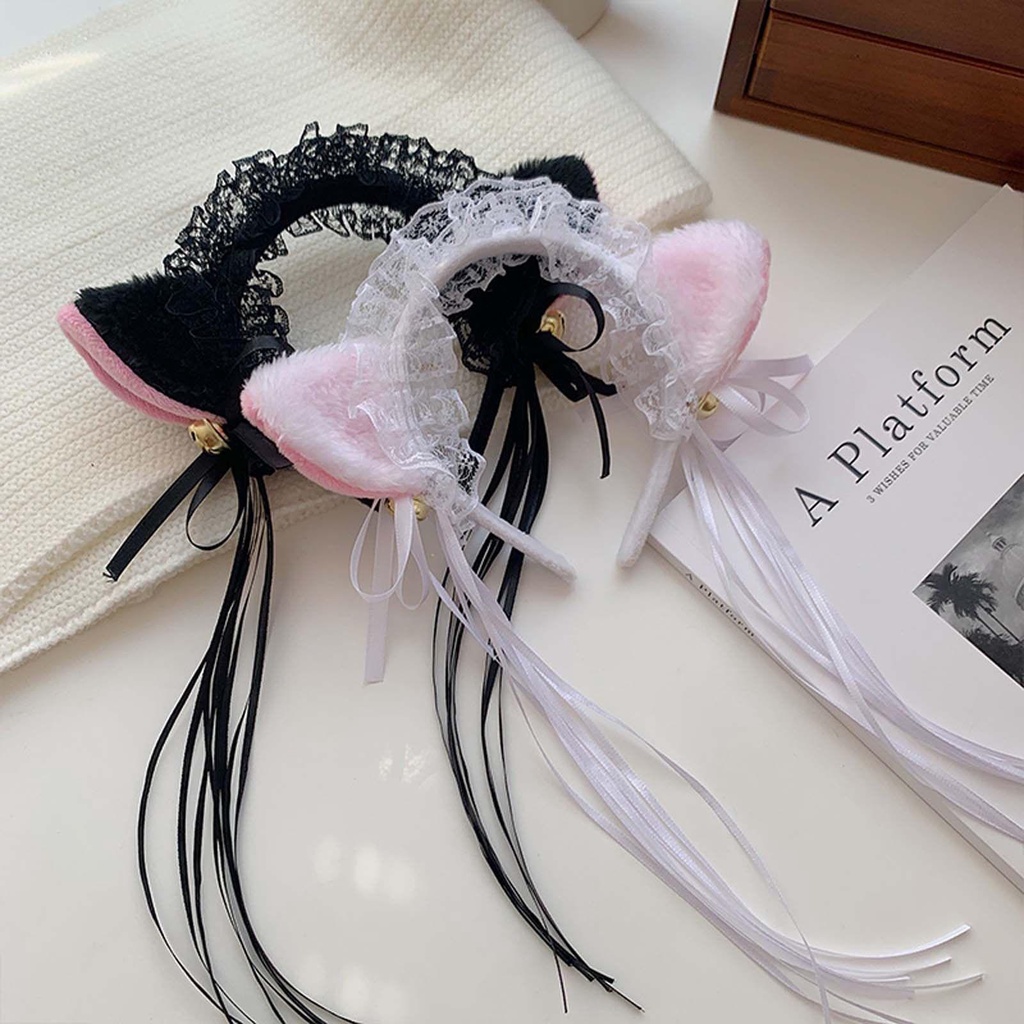 ANEMONE Băng Đô Tai Mèo Phong Cách Gothic Lolita Dễ Thương Cho Nữ