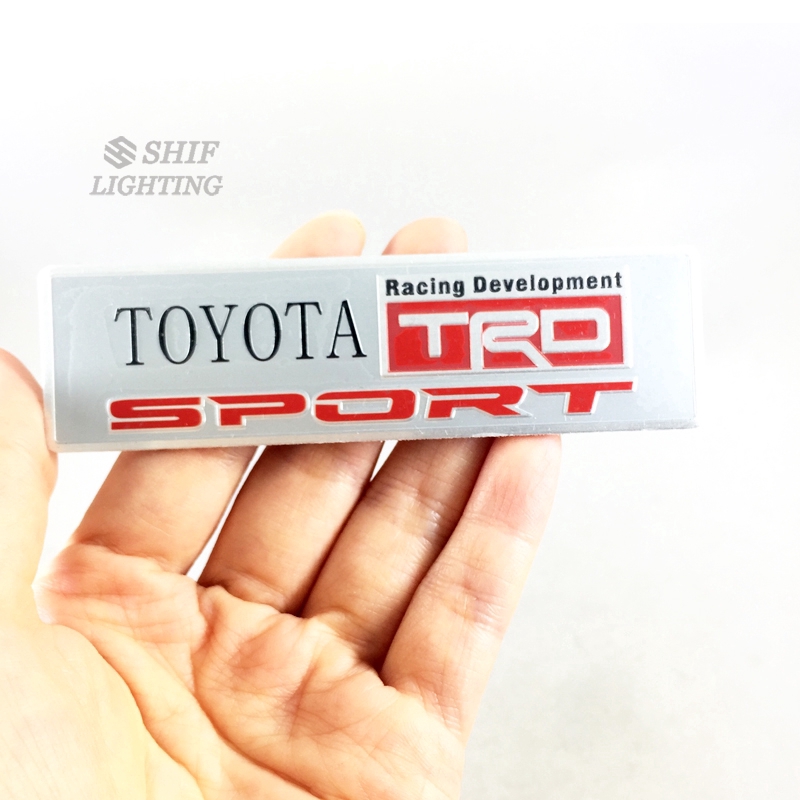 1 x Aluminum TRD SPORT TOYOTA Logo Car Auto Decorative Rear Emblem Badge Sticker Decal For TOYOTA