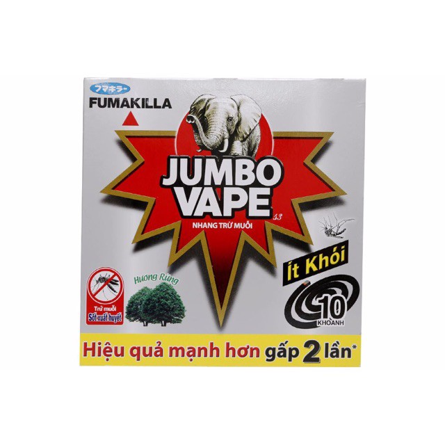 Combo 10 hộp nhang trừ muỗi Jumbo Vape ít khói  s2 và k5