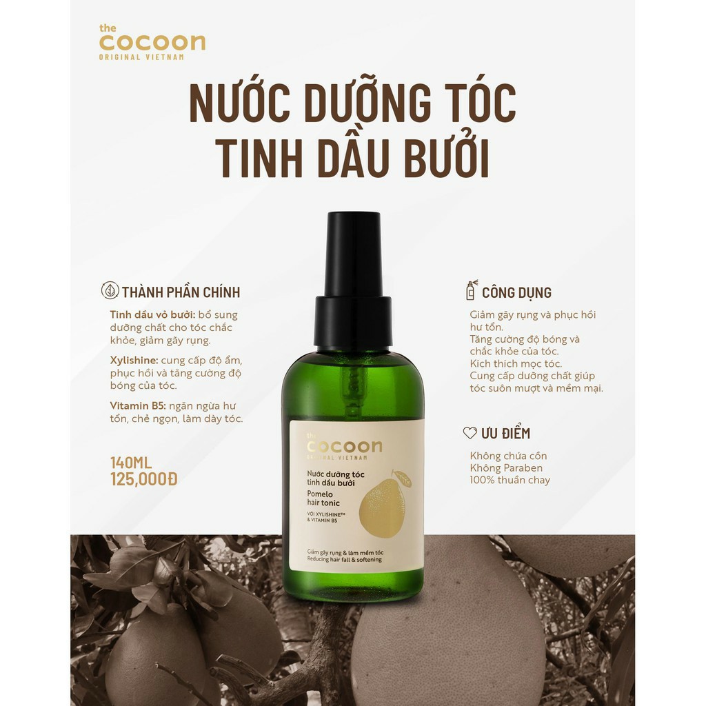 Combo 2 Tinh Dầu Bưởi Dưỡng Tóc Cocoon 140ml