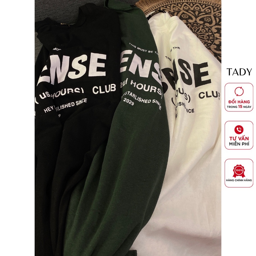 Áo Phông 3158 Cotton Khô In Chữ Sense & 1987 Nữ Nam Cotton, Áo Thun 3158 Oversize Unisex