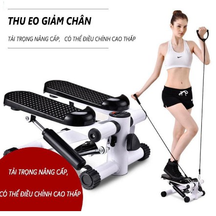 Máy Chạy Bộ Tại Chỗ mini STEPPER - Kèm 2 Dây Tập - Thảm - Dầu Bôi Trơn -  Phụ Kiện