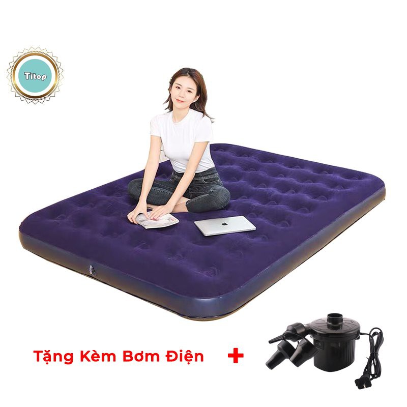 Nệm Bơm Hơi Nệm Hơi Cao Cấp Bestway có tặng kèm bơm điện