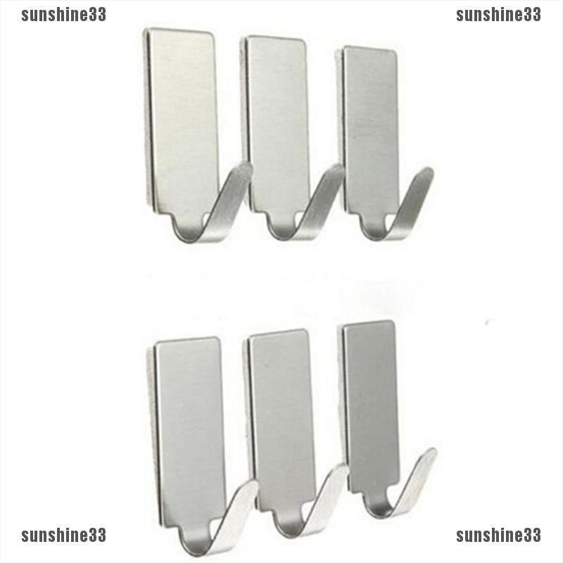 Set 6 Giá Đỡ Inox Dán Tường Hình Vuông Cho Nhà Bếp