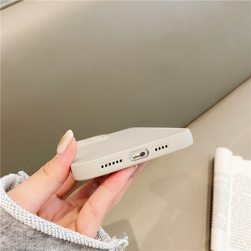 Ốp Điện Thoại Chống Sốc Màu Trơn Họa Tiết Ly Trà Sữa Cho iPhone 14 13 12 11 Pro Max XS XR X 8 7 Plus