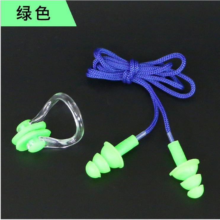 Bộ Kẹp Mũi + Nút Bịt Tai + Dây Đeo Mũi Bằng Silicone Chống Sặc Khi Bơi Cho Người Lớn / Trẻ Em