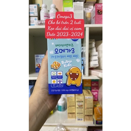 (Có bill, sẵn hàng) Date 2023-2024,Dầu cá Omega 3 Nutri Kids cho bé Hàn Quốc