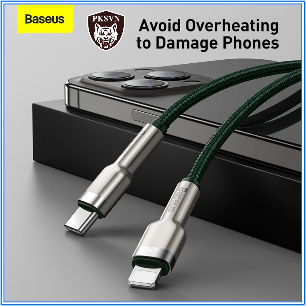 Dây Sạc Nhanh IP20w Cafule Metal Baseus-Cáp Sạc IP20w C to sạc nhanh 50% pin trong 30p