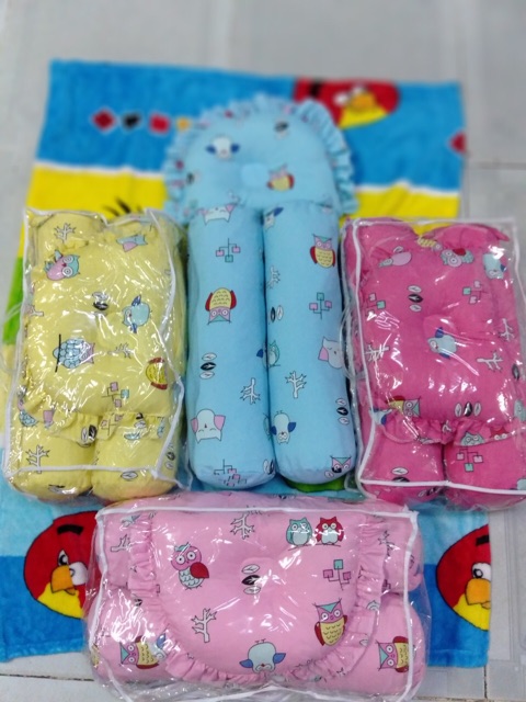 Bộ 2 ôm 1 nằm  gối sơ sinh cotton  hàn quốc