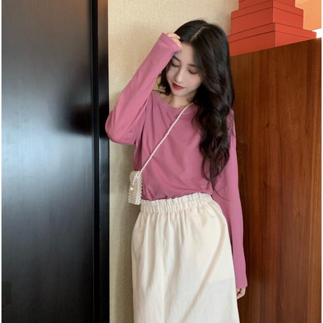 Áo thun kích cỡ lớn tay dài trơn màu 30051