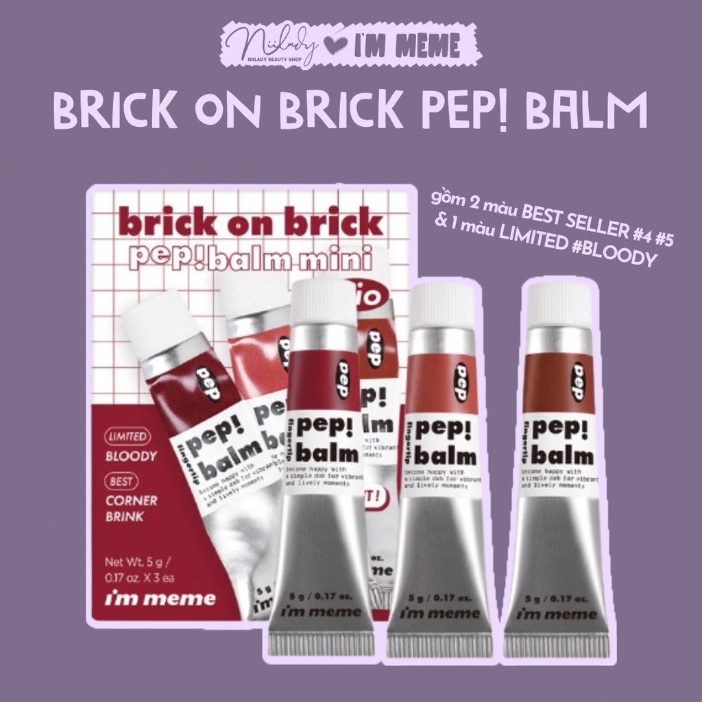 Set son I'm Meme Brick On Brick Pep! Balm Mini Trio