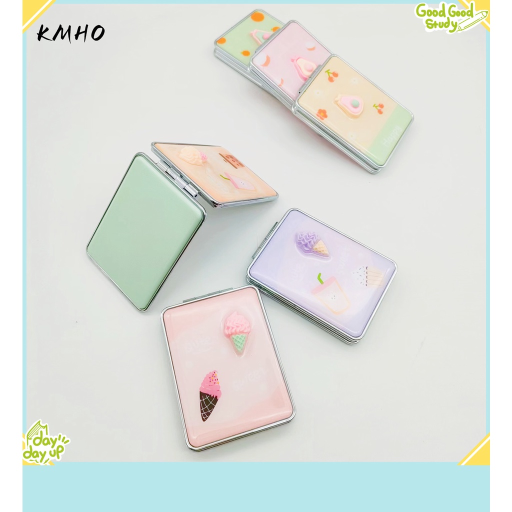 KMHO Gương trang điểm Di động Nhỏ dễ thương Phim hoạt hình Sinh viên Gương HD Gương Trang điểm Nhỏ Cô gái Gương
