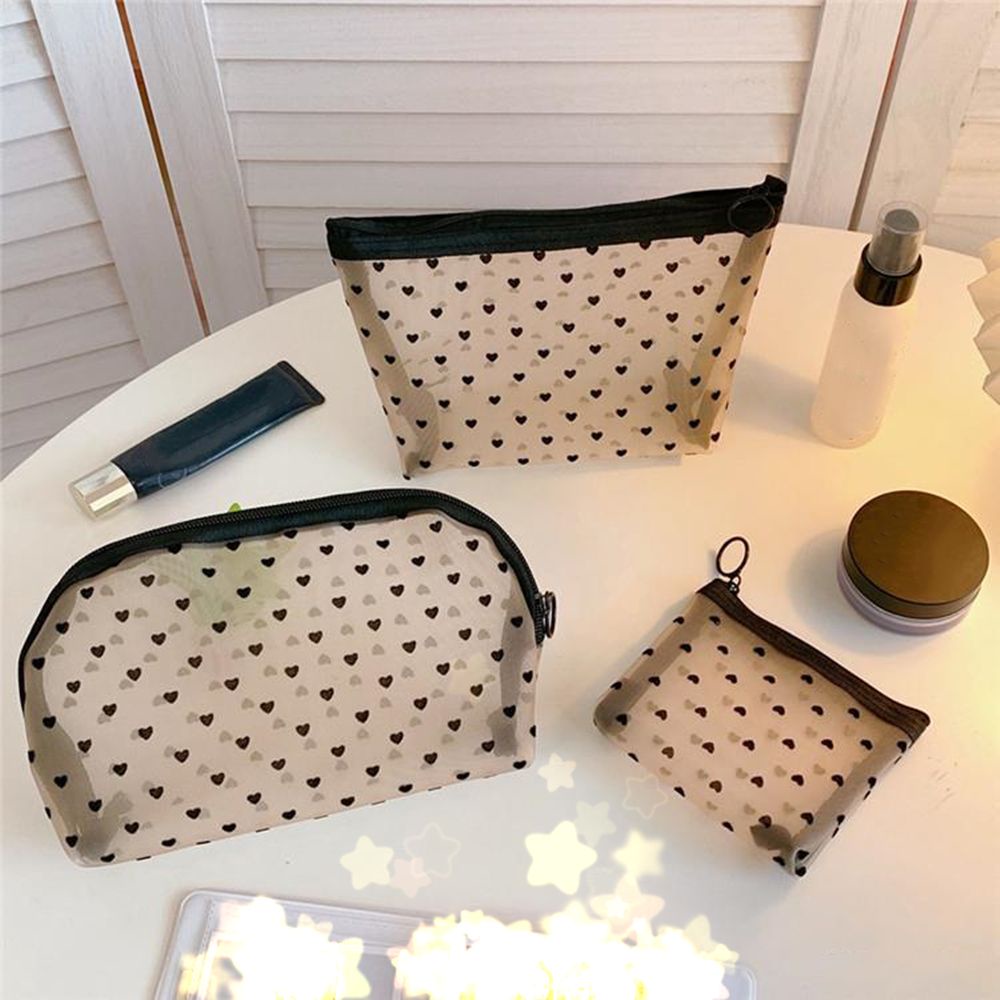Túi đựng bút/đồ trang điểm trong suốt có khóa kéo dễ thương thời trang cho nữ