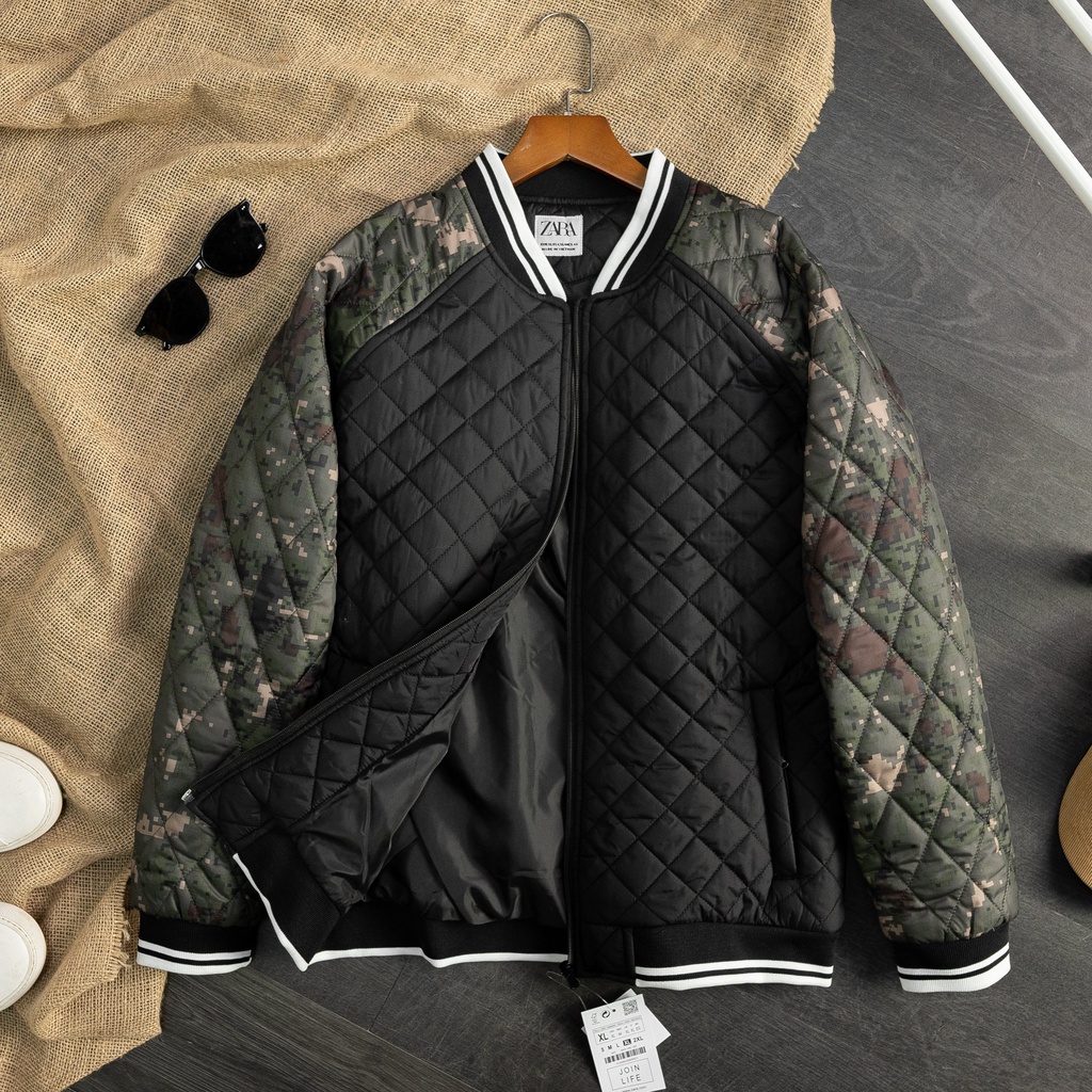 Áo bomber nam jacket trần trám cao cấp siêu ấm