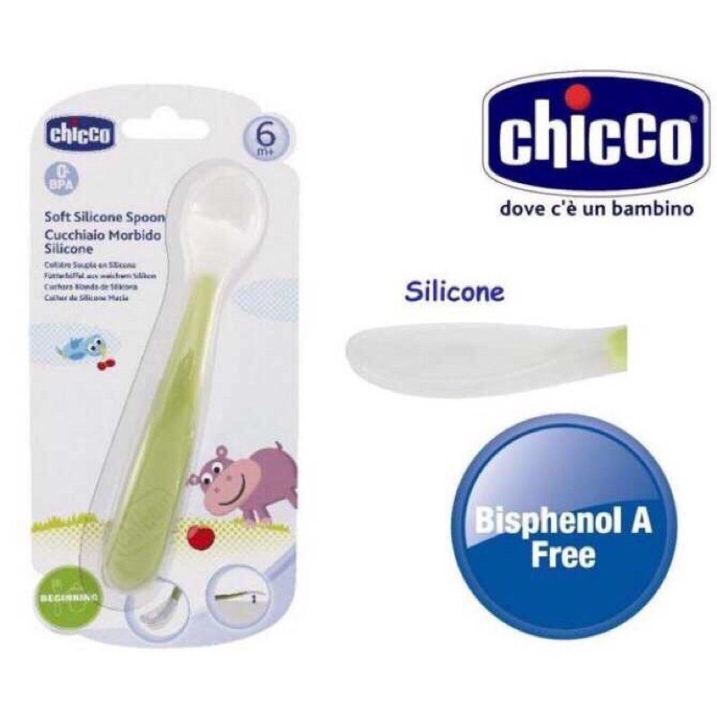 Thìa Ăn Silicone 6M+ Chicco