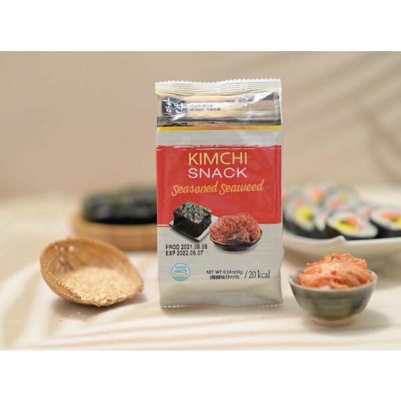 (10 Gói)Rong Biển Ăn Liền Vị Kim Chi K Food Hàn Quốc-Rong Biển Lá Kim Cuộn Cơm Quấn Sushi,Gimbap Mềm Dai Ngon Chuẩn Vị