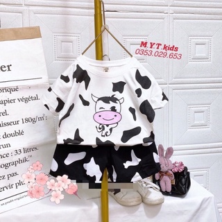 bộ cộc hoạ tiết bò sữa cotton lạnh cho bé trai/gái MSB1