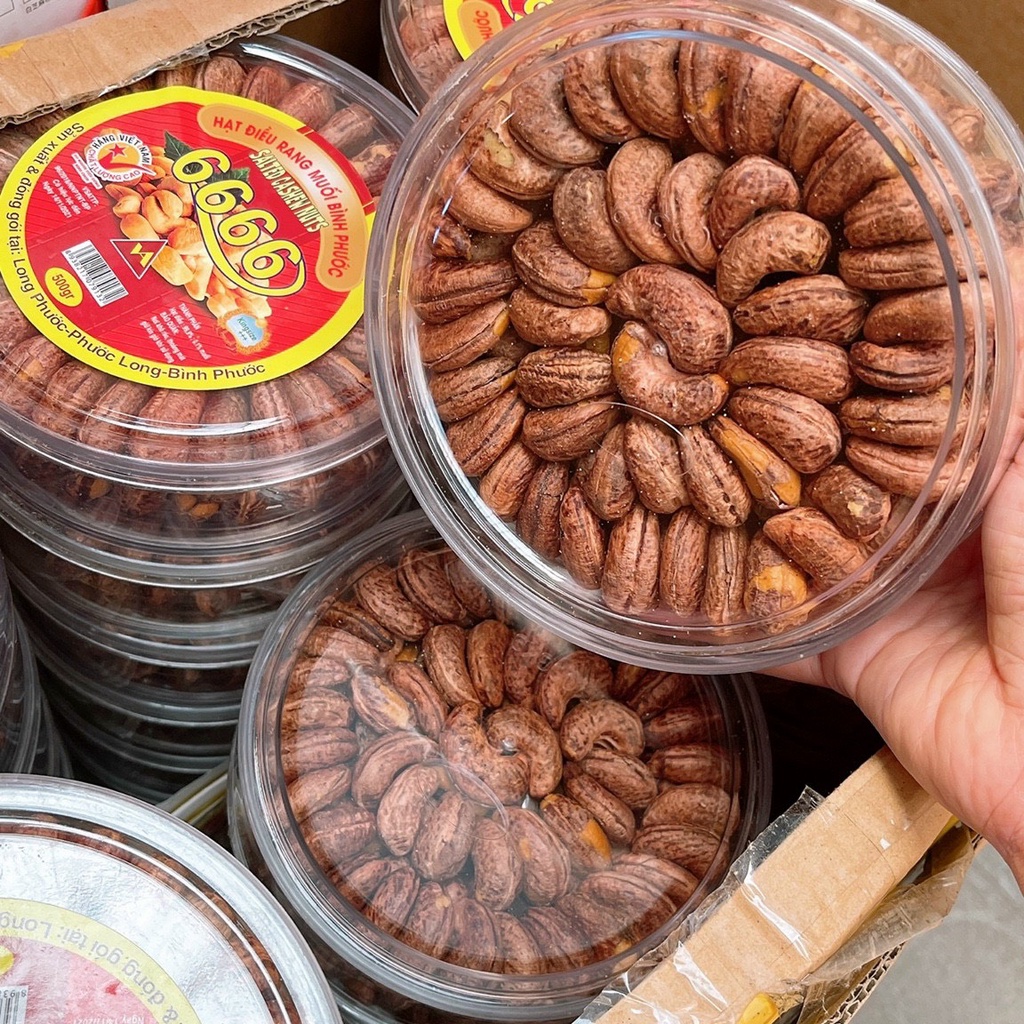 [Hàng chuẩn Loại 1] Hạt điều rang muối Bình Phước Hột điều lụa rang - Hộp 500gram