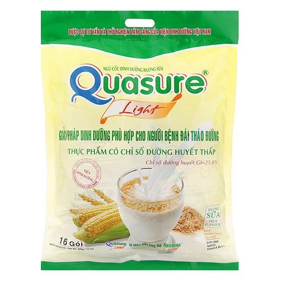 Bột ngũ cốc cho người bệnh tiểu đường và ăn kiêng - Bột ngũ cốc Quasure light túi 400g