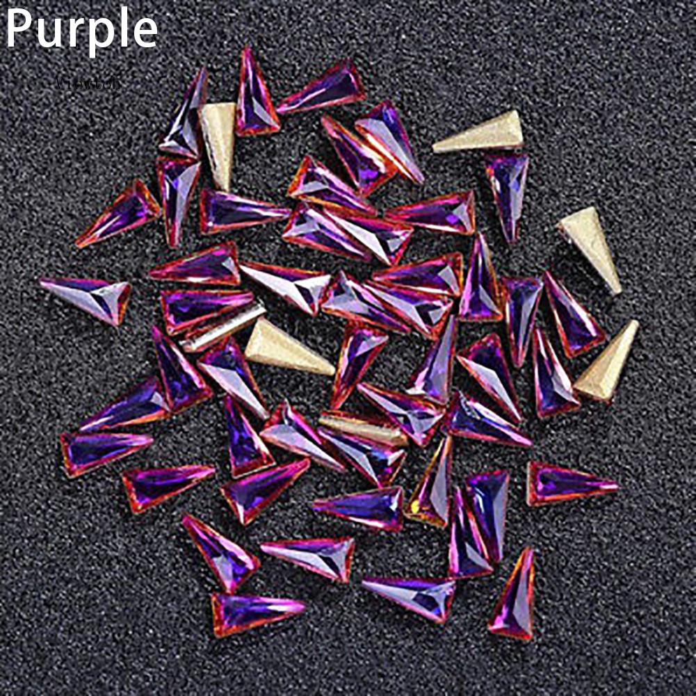 Set 10 viên đá hình tám giác lấp lánh trang trí móng tay DIY