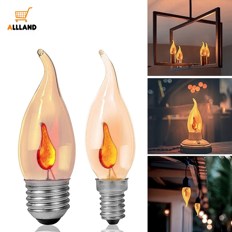 Bóng Đèn LED E14 E27 Tiết Kiệm Năng Lượng Tạo Hiệu Ứng Ngọn Lửa Trang Trí Tiệc Giáng Sinh Năm Mới