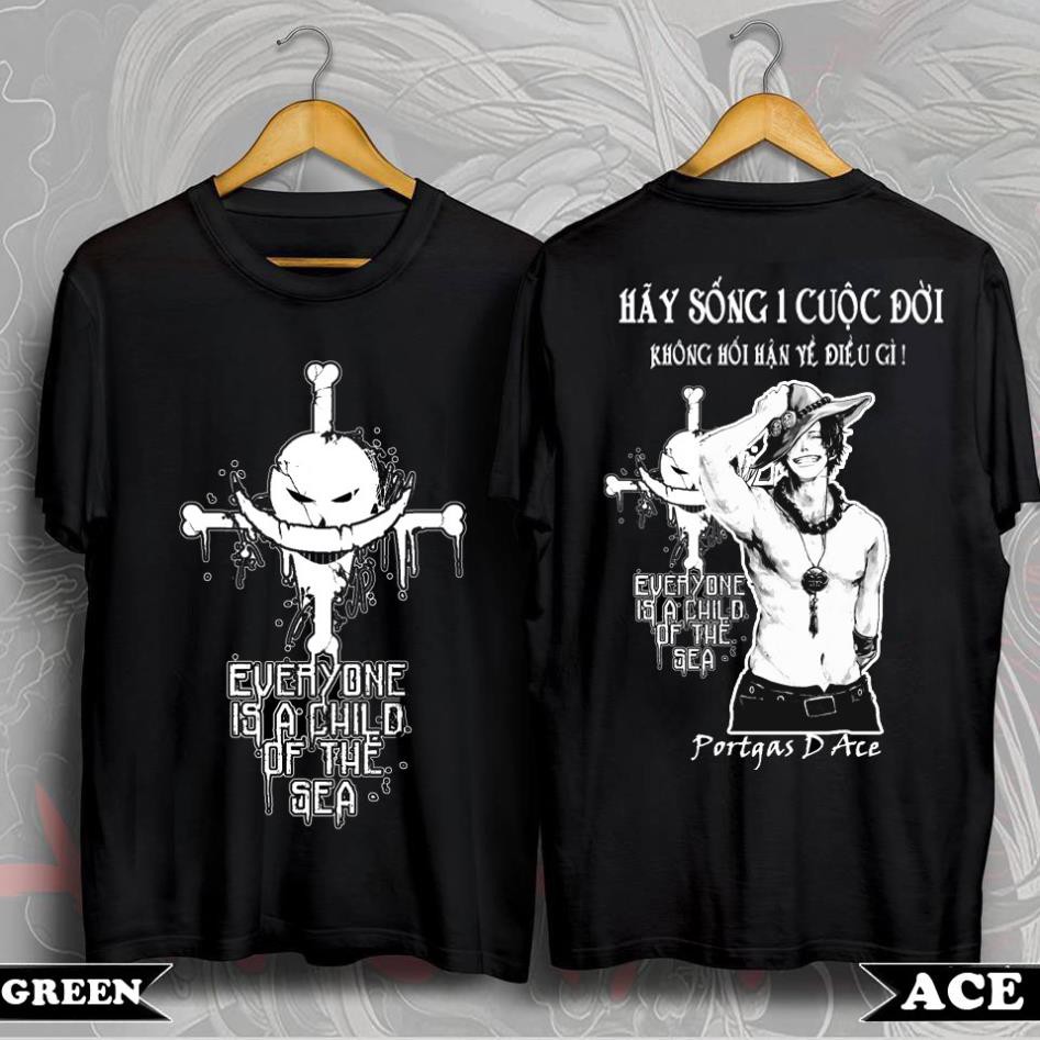 DEL HOT - Free ship đơn 99k Áo thun one piece ACE ảnh thật (nhận in theo yêu cầu) / có size trẻ con