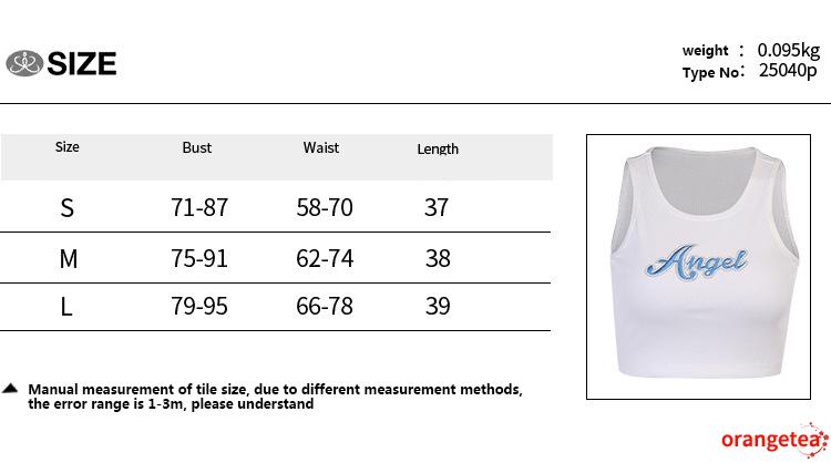Women Letter Embroidery Tank Top Vest Top Summer Fashion Sleeveless Crop Top for Ladies