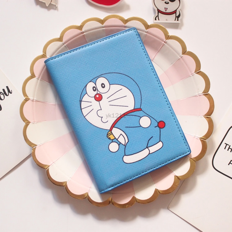 Doraemon Túi Đựng Hộ Chiếu / Vé / Hộ Chiếu Họa Tiết Hoạt Hình Đơn Giản Giá Đỡ