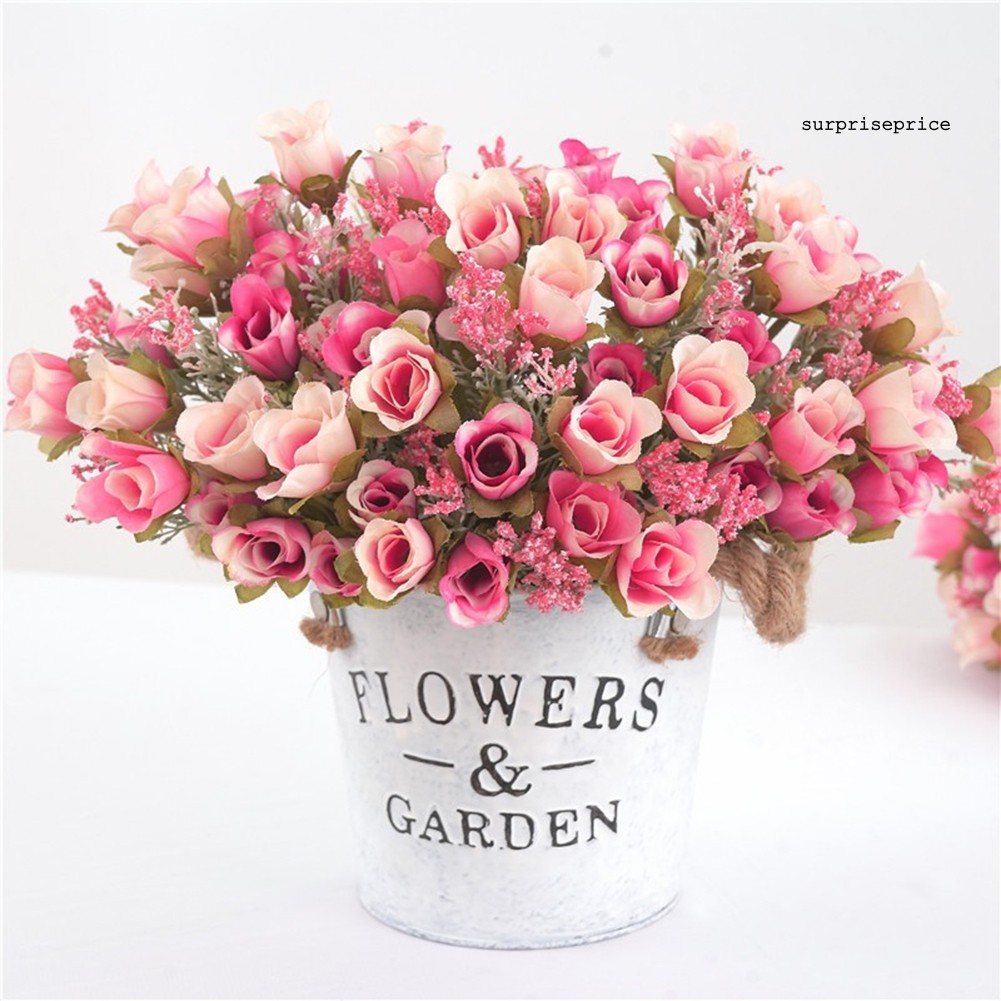 Bó 20 bông hoa hồng giả trang trí tiệc lãng mạn