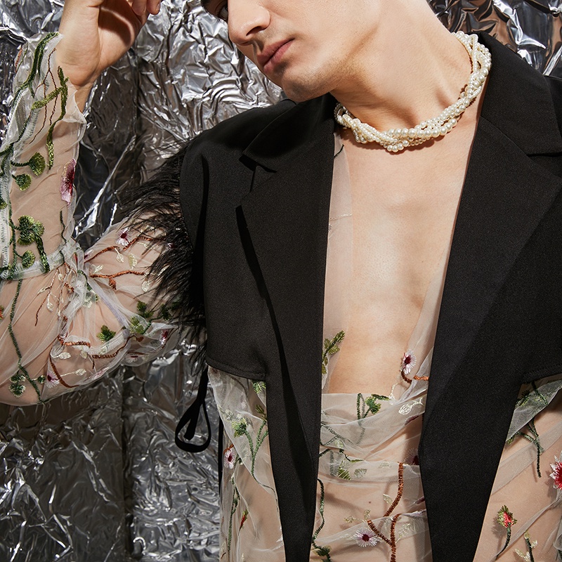 Áo Choàng Blazer Phối Tua Rua Phong Cách Punk Cổ Điển Cho Nam