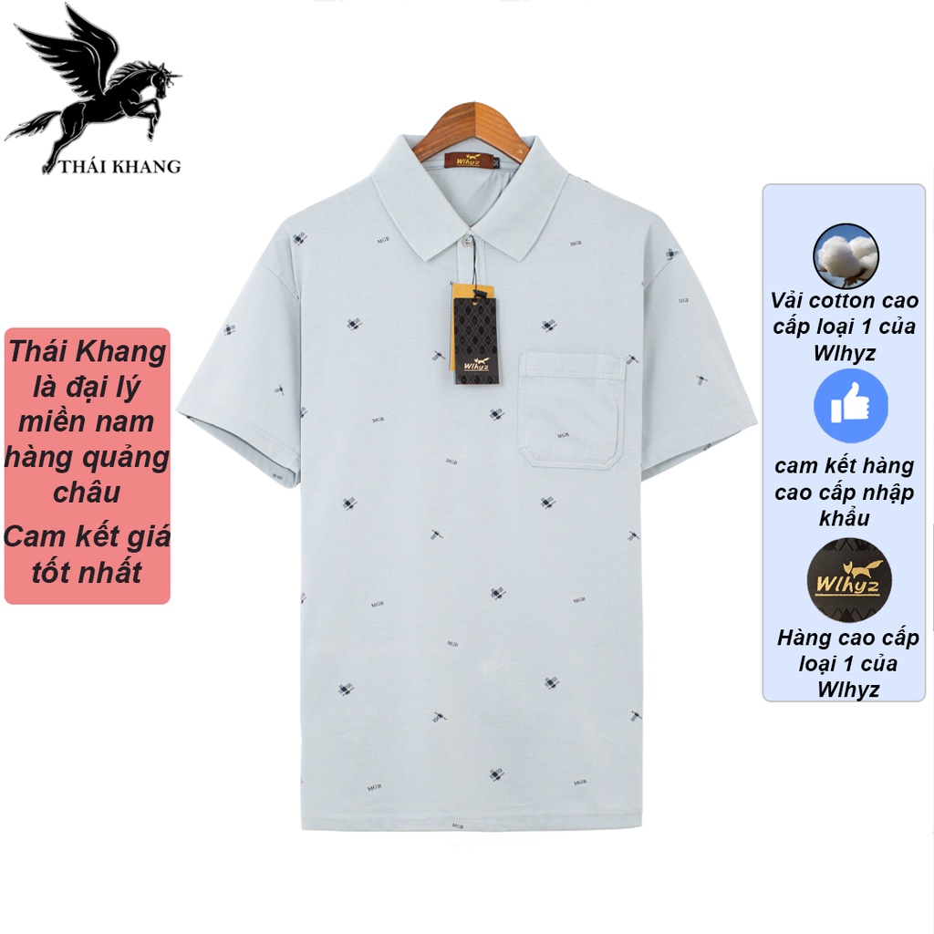 Áo polo nam quảng châu cao cấp LOẠI 1 của Wlhyz loại áo thun nam cổ tàu trung niên form rộng TQC6