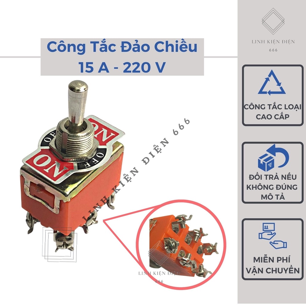 Công Tắc 3 Chân Gạt 3 Cực Đảo Chiều Dòng Chảy 15A 220V Loại Xịn