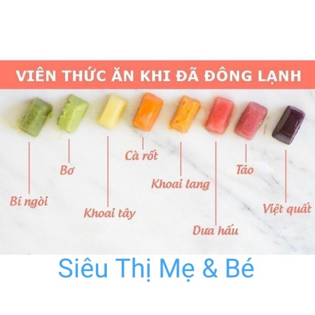 Combo 2 Khay trữ đông đồ ăn dặm 7 ô có nắp đậy nhựa