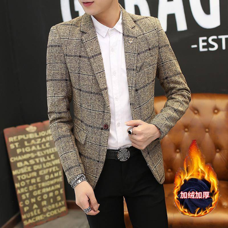 Áo Khoác blazer Vải Len Phong Cách Hàn Quốc Thời Trang Cho Nam